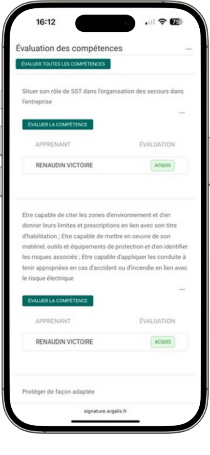 Illustration de l'évaluation des compétences professionnelles
